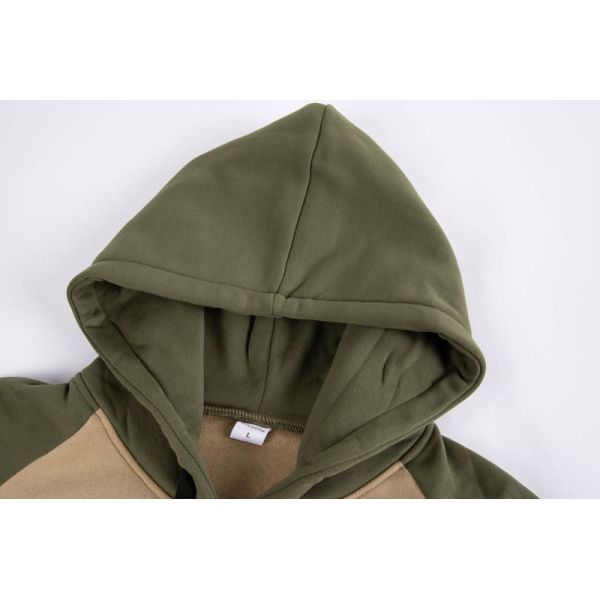 Men's Two-Tone Utility Fleece Zip Up Hoodie with Soft Brushed Lining and Contrast Strap Details