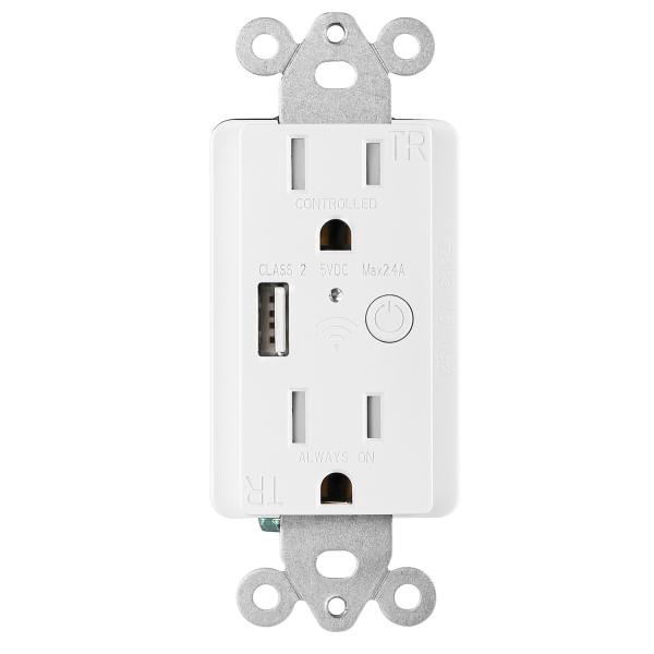 Home Smart Socket Automation Wifi Controlled Power Outlet 15A 125V