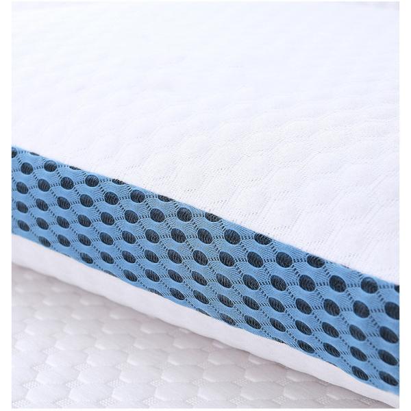 Ventilated Gel Cooling Memory Foam Triangular Camping Pillow with Polyester Cover