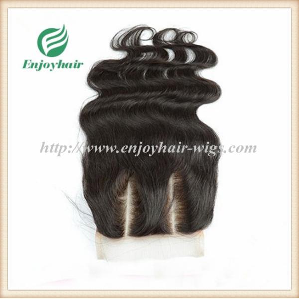 Lace top closure 4''x4'',brazilian virgin hair natural color body wave 10''-24''L, two way
