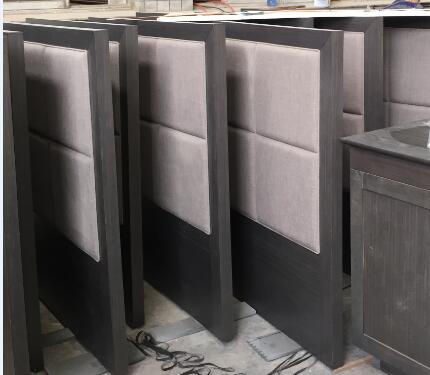 Upholstered Hotel Style Headboards , MDF Wood Bed Backboard With Double Dowel