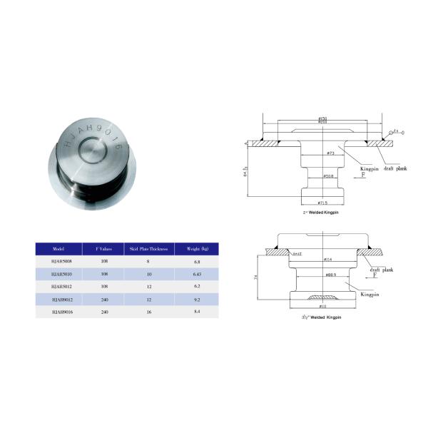 No Burrs Kinpins Trailer Axle Parts 2 Inch 3.5 Inch Size