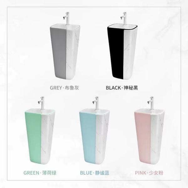 rectangular Sanitary Ware Basin Pedestal For Bathroom Hotel Home