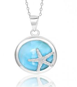 925 Sterling Larimar Silver Jewelry Gifts Fishhook Boat Anchor Charm Pendant