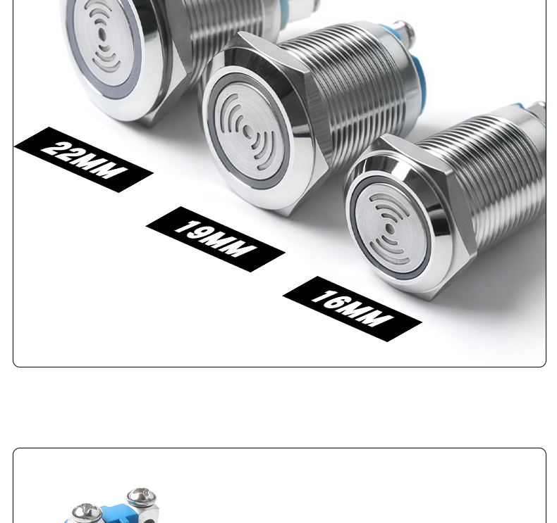 12V 24V IP66 Waterproof 60dB LED Light Source Metal Alarm Buzzer 16mm 19mm 22mm Intermittent Shining Red Light Color Screw