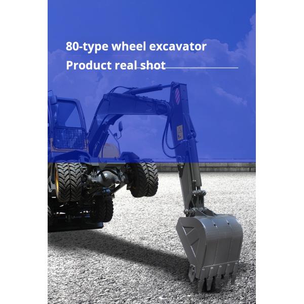 Peso de trabalho 8000KG Excavadora de rodas Trabalhos de pavimentação Trituração 0,3m3 Capacidade