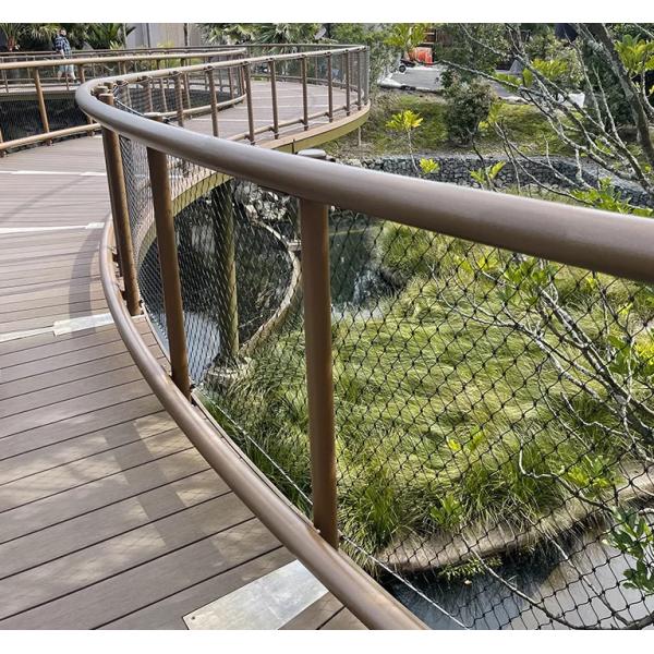 Puente de acero inoxidable de tipo anudado tejido a mano para vallas de protección