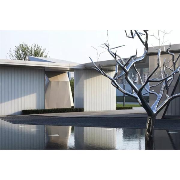 Modern Polished Art Metal Tree Sculpture Outdoor Stainless Steel For Garden