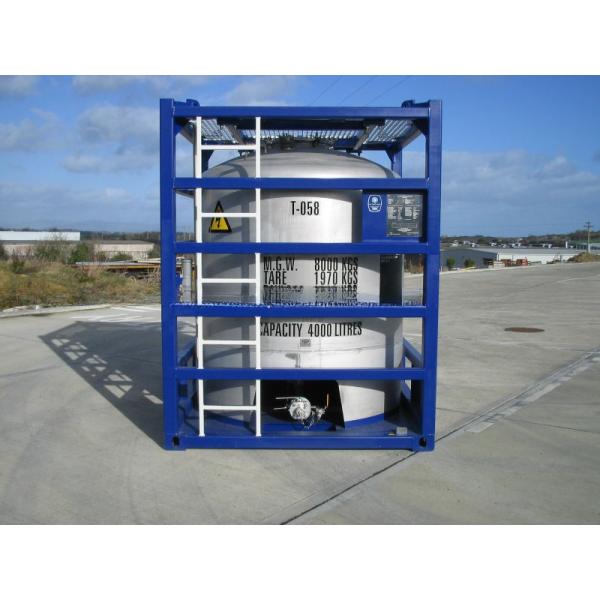 2900L-5000L Capacity Vertical Offshore Tank Container with Lifting Frame Weld Seam Acid Cleaning and Passivation Finish