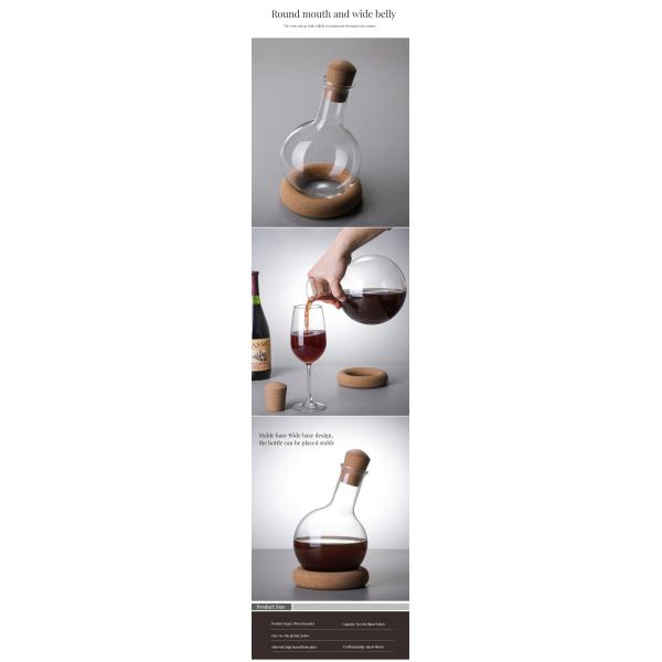 Effortless Decanting Luxury Hand-Blown Borosilicate Glass Wine Dispenser for Red Wine