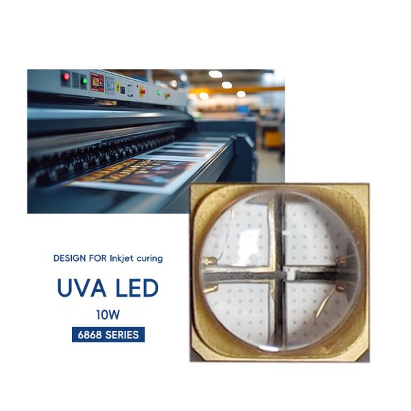 New UV LED Lamp Bead UVA SMD6868 LED Chip R5.0MM 365nm 385nm 395nm 10W Factory Direct for 3D Printer Plant Growing  Disinfection
