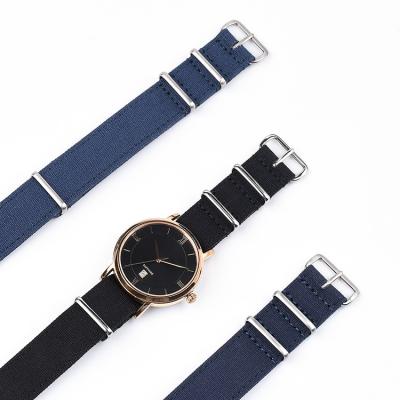Faixa de relógio 26mm da correia da lona do estilo da OTAN uma parte com furos da linha