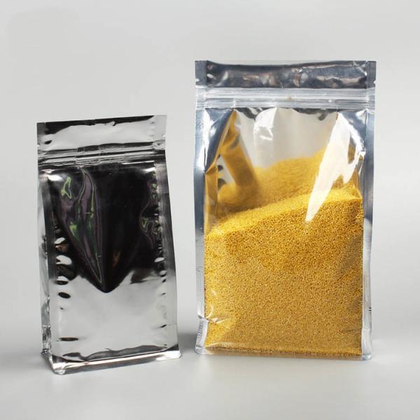 Food grade flat bottom plastic 8 side Food vacuum sealed translucent clear plastic zipper bag