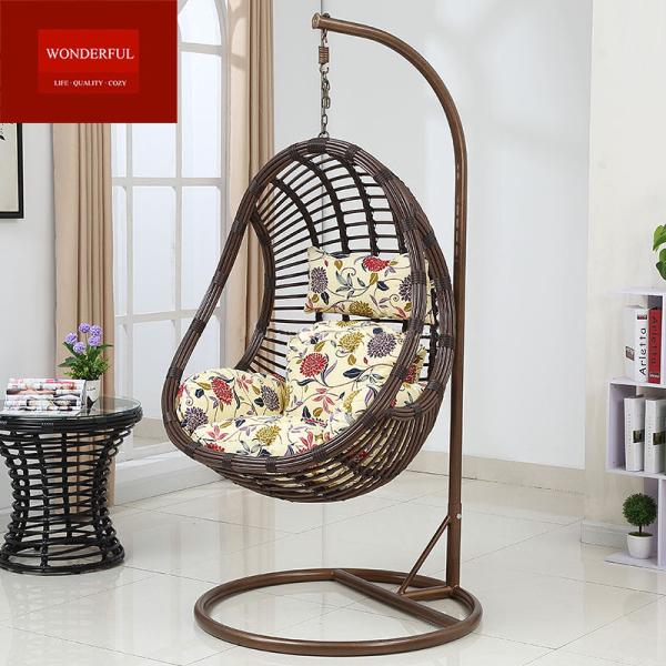 Modern Design Style Metal Frame Single Hanging Chair for Indoor or Outdoor Spaces