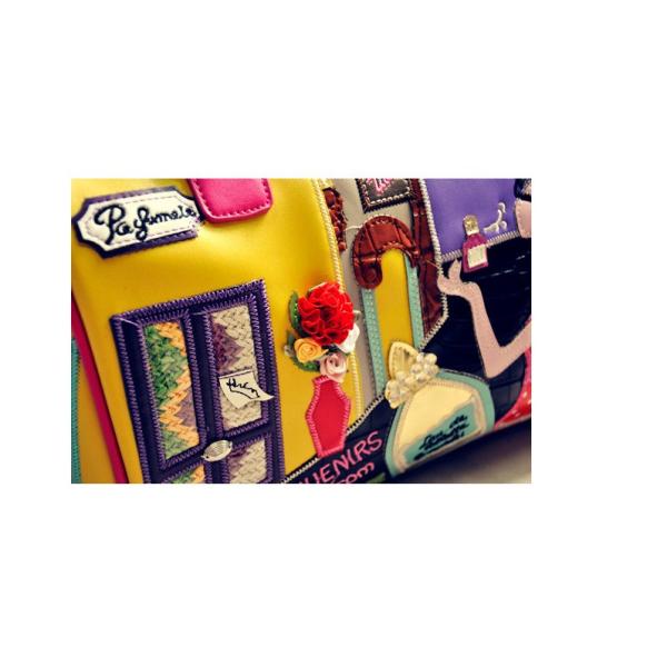 Europe and selling women's handbags shoulder diagonal cartoon character embroidery Boston Messenger Bag