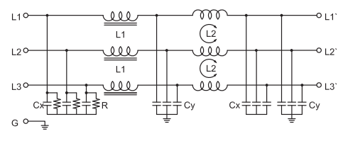 YX83 Терминальный блок соединения EMI фильтр 380V 20A Инвертор Трехфазный фильтр