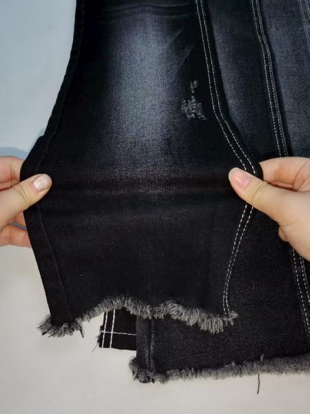 74%Cotton BLACK/BLACK Twill Style Denim Fabric stretch 8*10/70 construction for Jeans