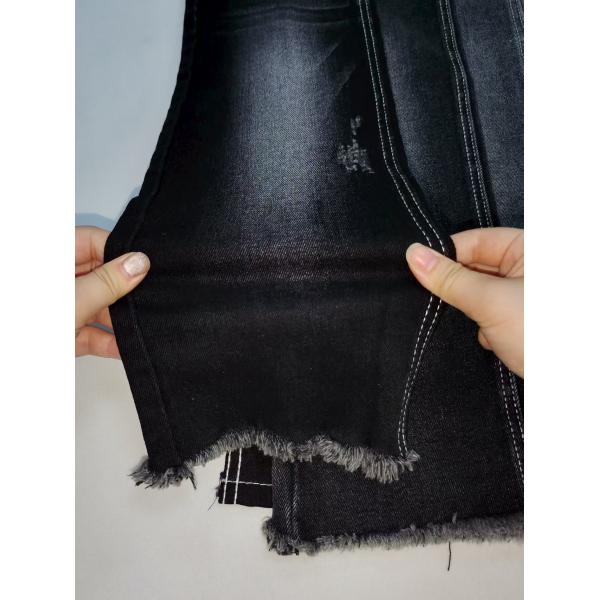 74%Cotton BLACK/BLACK Twill Style Denim Fabric stretch 8*10/70 construction for Jeans