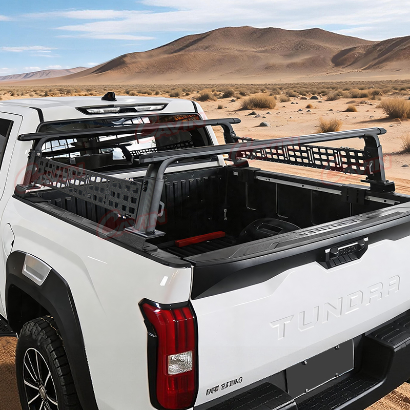 4x4 Offroad Aluminum Alloy and Heavy Duty Steel Adjustable Truck Bed Rack 500KG Loading Universal for All Pickups