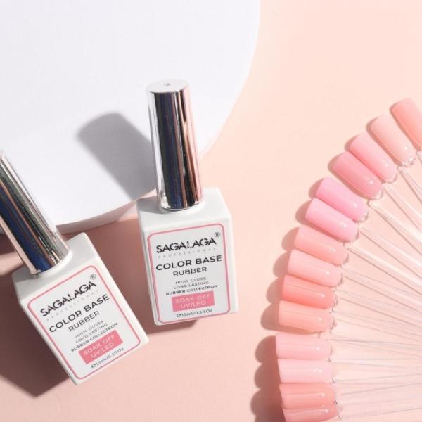 Base en caoutchouc Soak Off Builder Nude Rose - Base épaisse pour vernis gel longue tenue pour renforcer les ongles
