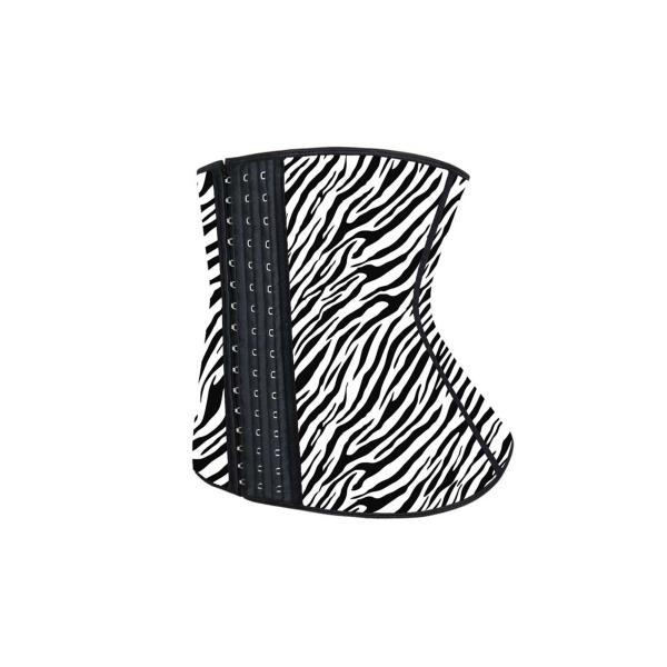 Подгонянный тренер талии Slimfit зебры латекса 3 крюков для более низкого живота