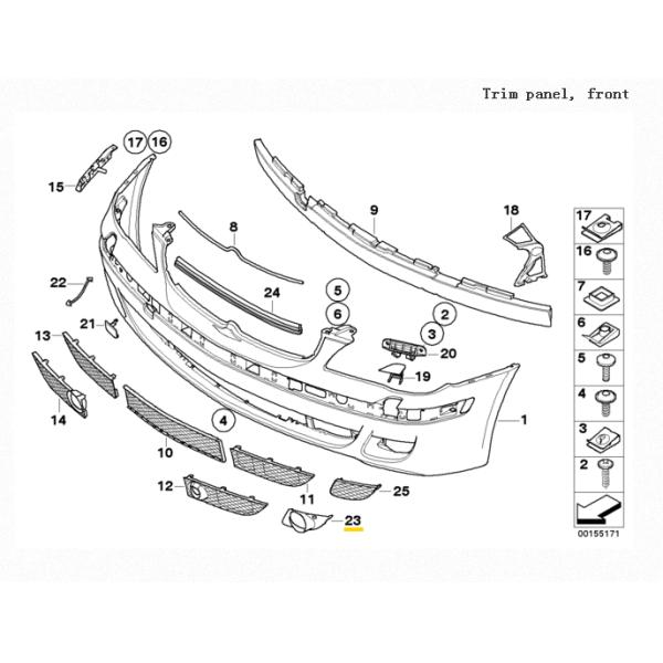 Пластиковый внешний автоматический БМВ 7' частей тела крышка лампы тумана Э65 Э66 Э67 автомобильная