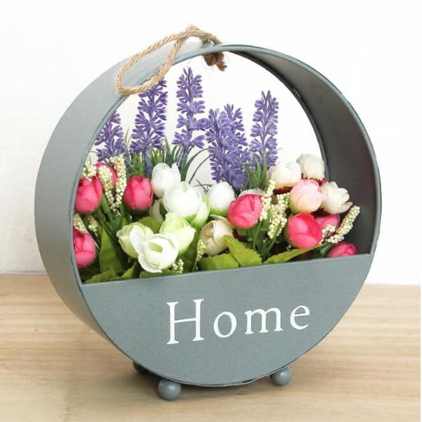 Metal round /hexagon shape wall hanging flower pot wall/garden decoration