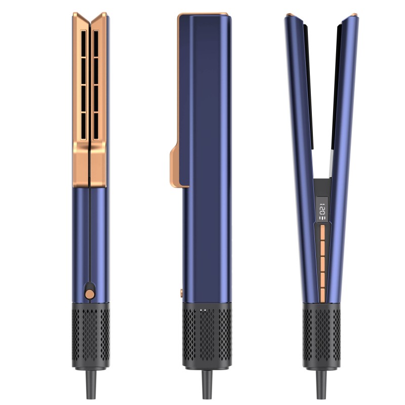 Professional 3-in-1 Hot Air Hair Straightener Comb Ceramic PTC Plates LCD Display 1500W Negative Ion Wet/Dry Smoothing Treatment