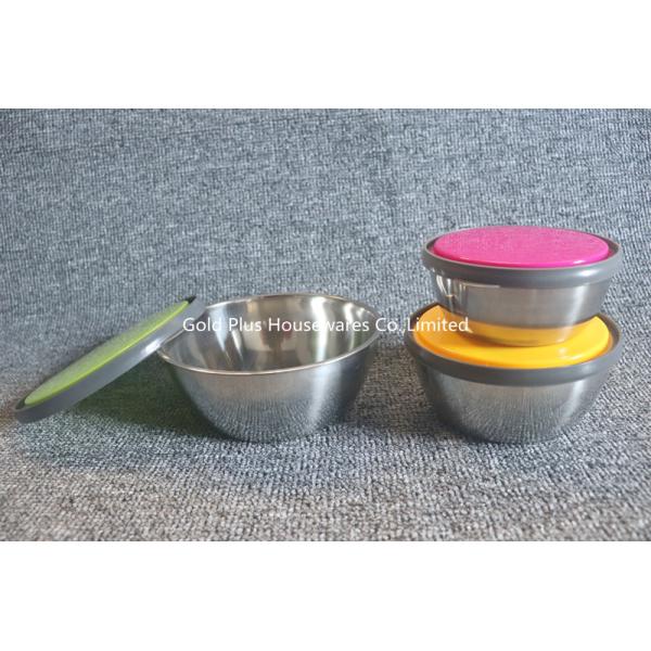 Heat Insulated Beat Eggs Stainless Steel Bowl With Cover 12cm 14cm 16cm
