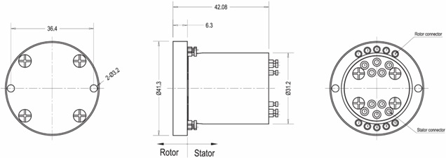 Stable High Speed Slip Ring IP54 IP65 With Multi Signal Hybrid Transmission