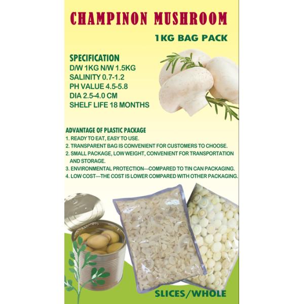 Legumbres de frutas conservadas de la seta del champiñón Champing rebanadas de la seta