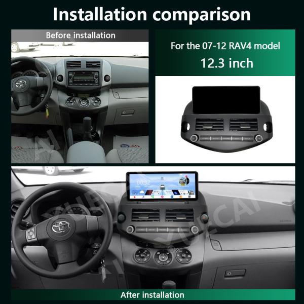 12.3インチ Android 13 カーヘッドユニット 2007-2012 RAV4 の BT 5.0 DSP GPS