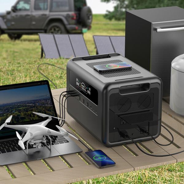 Portable Power Station Solar Generator 2304Wh 2400W Backup LiFePO4 Battery