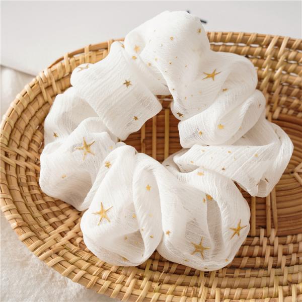 Stars Chiffon large colon headdress Ins women girls sweet plate release circle Korea scrunchie wholesale