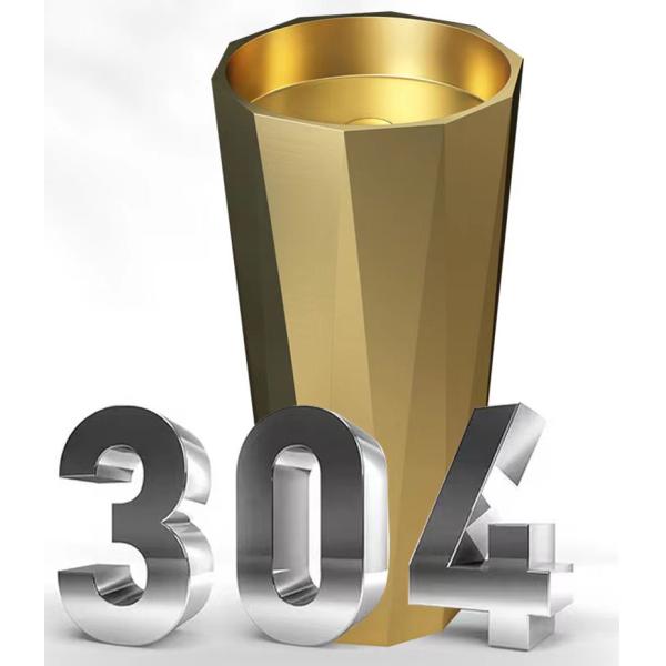 304 Stainless Steel Column Pedestal Sink For Hotel Clubhouse Bathroom