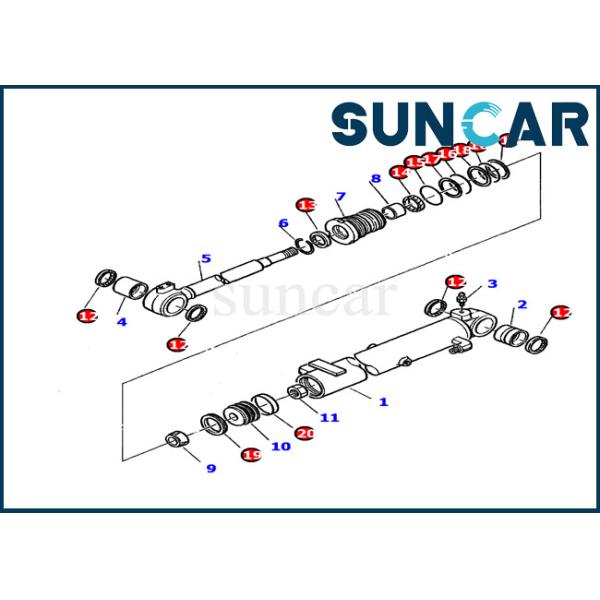 Набор уплотнения цилиндра заграждения 878000391 экскаватора приспосабливает цилиндр комплекта для ремонта KOMATSU PC20-7 гидравлический