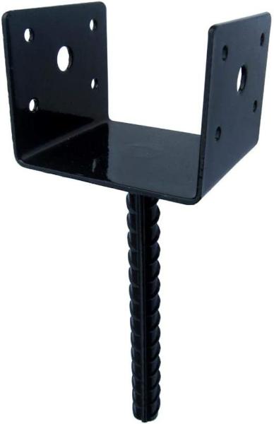 Steel U Shape Fence Post Holder Ground Spike Post Anchor Metal Powder Coated 4 Inches x 4 Inches