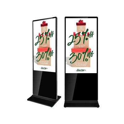 Le sol debout des fenêtres 55 pouces portable LCD publicité hôtel signalisation numérique