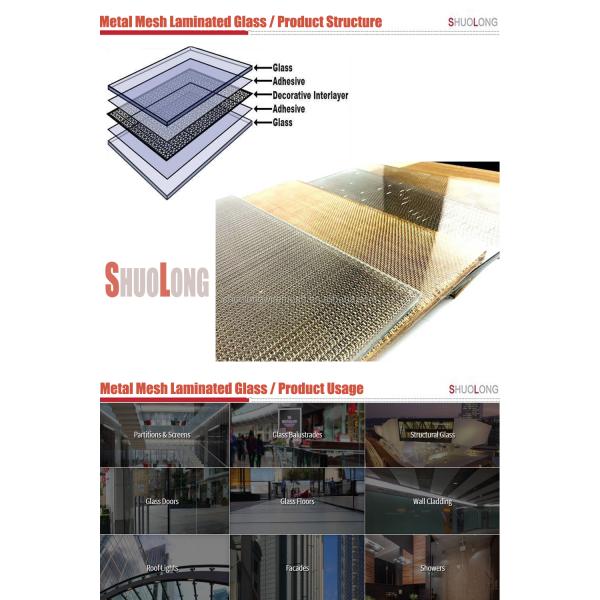 Architectural Glass Laminated Stainless Steel Wire Mesh Woven For Modern Space Dividers And Wall Cladding