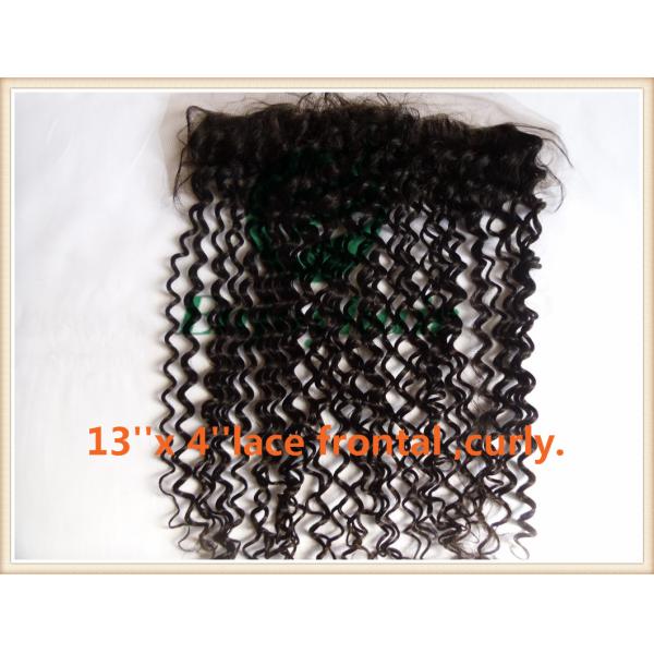 Malaysian virgin remy hair lace frontal 13''x4'' ,natural color curly 10''-24''