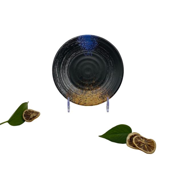 Matte Black Restaurant Melamine Dinner Plates ​7'' Hot Pot Dinnerware