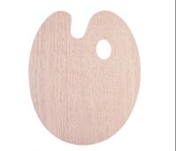 Herramientas de pintura de arte de forma ovalada Paleta de pintura al óleo de madera con agujero para el pulgar