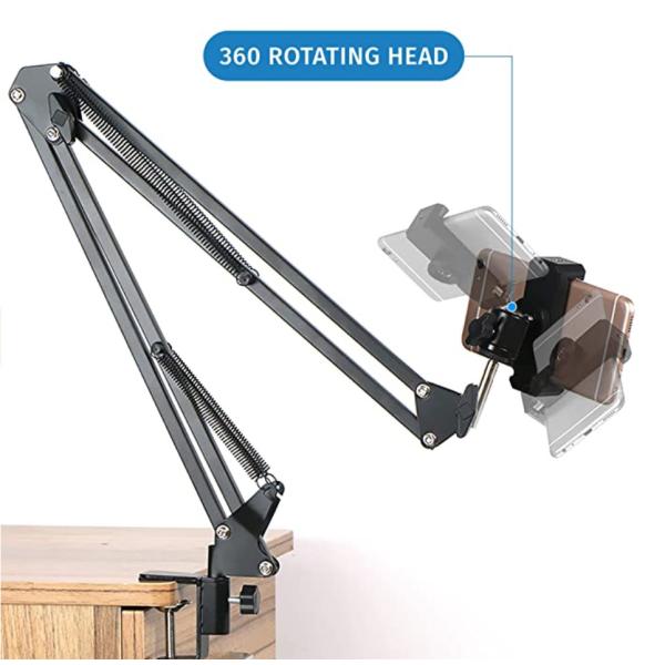 2KG 360 Rotating Head M60 Round Base Mic Stand With Boom