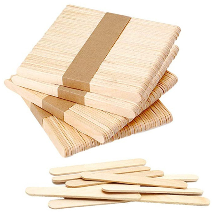 Eco-Friendly Disposable Birch Wood Food Grade Non Stick Wooden Ice Cream Stick Popsicle Sticks