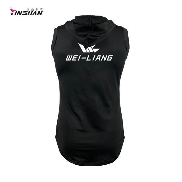 Заказный логотип Горячая мускулатура Рубашка без рук для унисекса Летний неформальный жилет с капюшоном