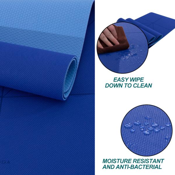 Blue Color Durable 6mm Yoga Mat / Unique Design Toxic Free Yoga Mat