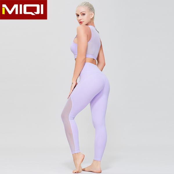 Women Fitness Yoga Set High Waisted With Mesh Deisgn Gyms Pant