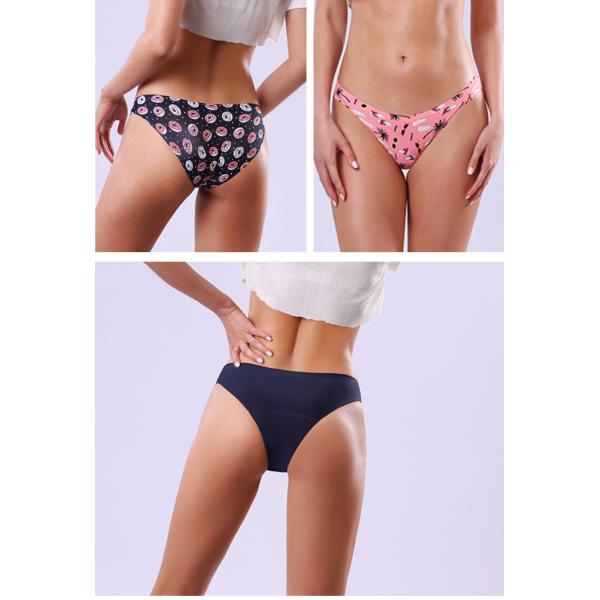 Ladies Teen Period Panties Reusable Teenager Underpants Super Stretchy Seamless Bikini 4 Layers