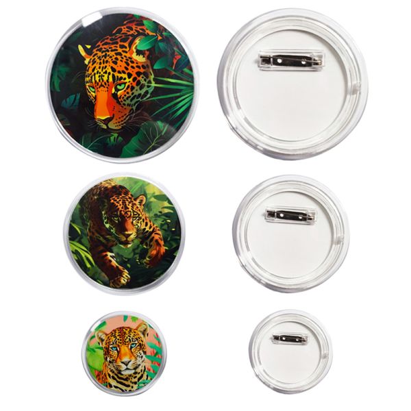 Personalized Plastic Transparent Round Sublimation Pin Badges Blanks With Printable PET Sheet