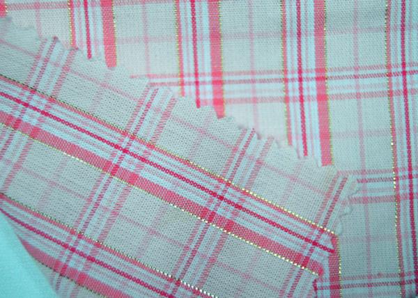 Luxury Shiny Gold Thread Yarn Dyed Plaid Fabric Bright Colored Printing